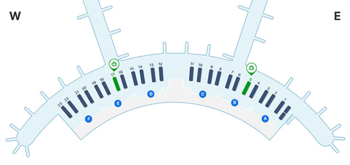 Oversized Baggage Claim guide map of terminal 1